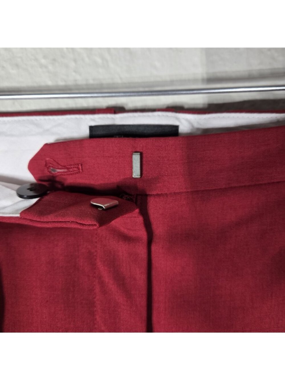 Theory Womens Red Wool Cupro Blend Flared Leg Dress Pants Size 4 Tailored - Picture 7 of 16